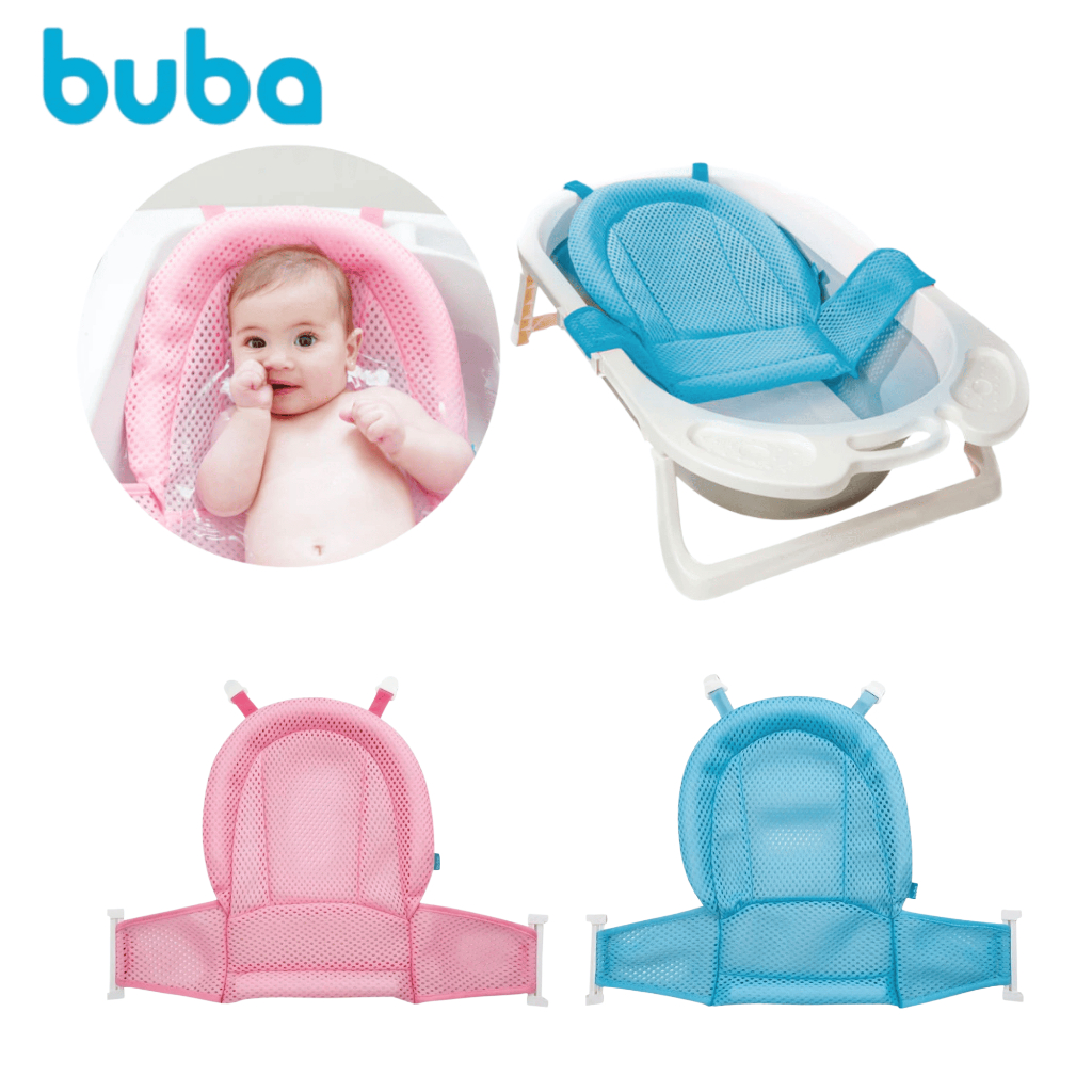Rede de Proteção para Banheira de Banho Apoio Segurança do Bebê Buba Azul Rosa