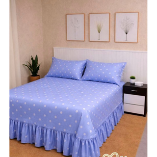 Kit Colcha Lençol com Babado Queen 3 Peças Micropercal Toque de Algodão - Kit Completo com Fronhas em Oferta na Shopee