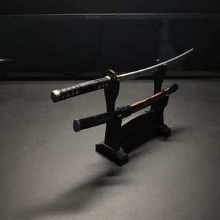 Miniatura espada Katana com Bainha Texturizada e Suporte para Exposição em Mesa | Kyokushin | Katana | japão