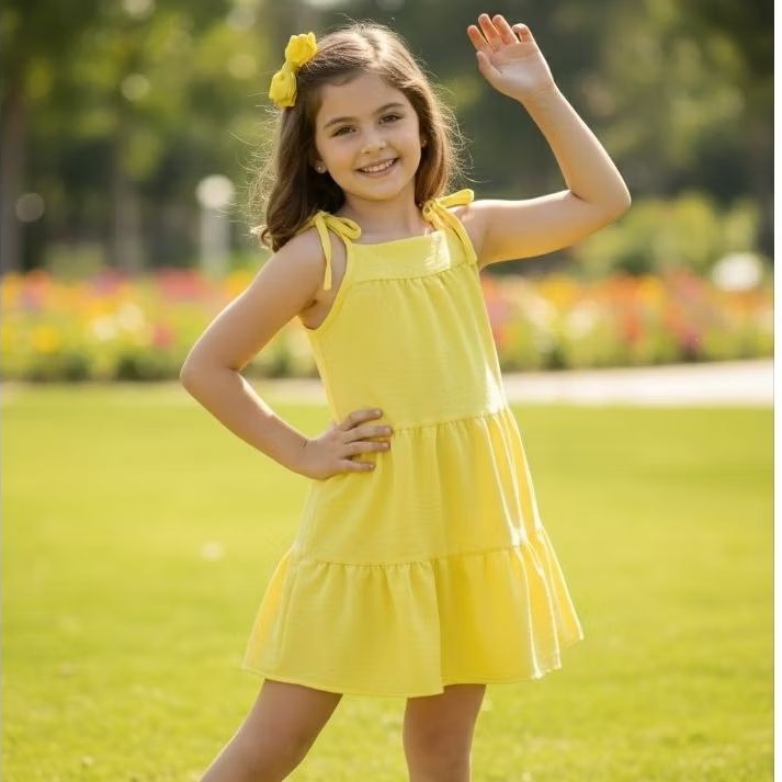 Conjunto Infantil Menina Elegante Vestido Feminina Infantil Confortável Promoção