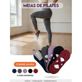 ✨ KIT DUAS MEIAS ✨ Meias Qualidade premium para yoga, meias pilates, meias academia ou meias dia a dia.