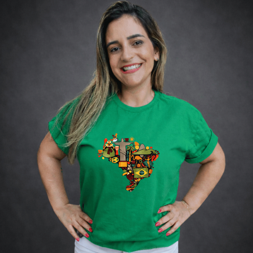 Camiseta Feminina Copa Do Mundo Brasil Futbol Hexa Seleção Brasileira 100% Algodão Envio Imediato