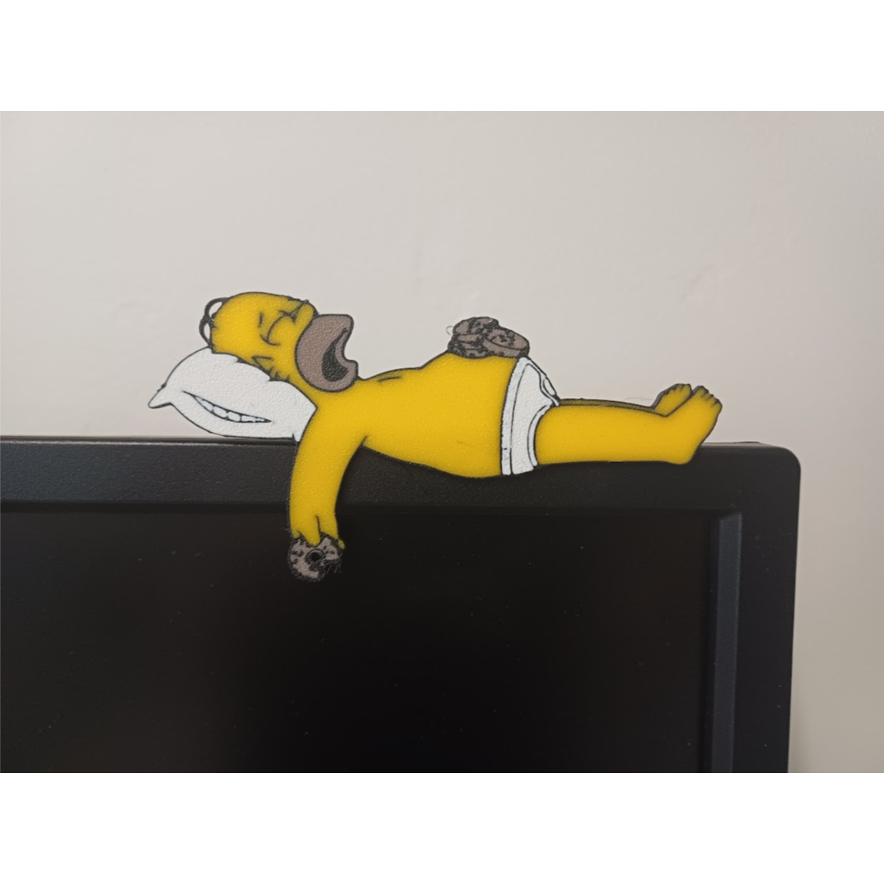 Homer Simpson de monitor com suporte - Decoração setup gamer geek