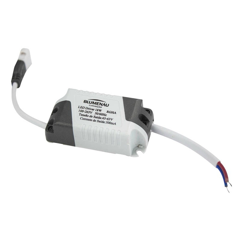 Driver para Painel LED 18W Blumenau Bivolt 100-240V Reator Fonte para Plafon LED Sobrepor ou Embutir