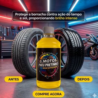 500ML Pretinho Estilo Baba de Calemo Limpa Pneu Automotivo da G Motos - BRILHO MOLHADO IMEDIATO em Oferta na Shopee