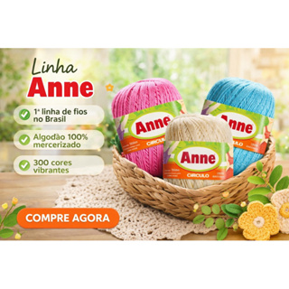 Linha Anne 500m Círculo-Crochê/Tricô/Bordado em Oferta na Shopee