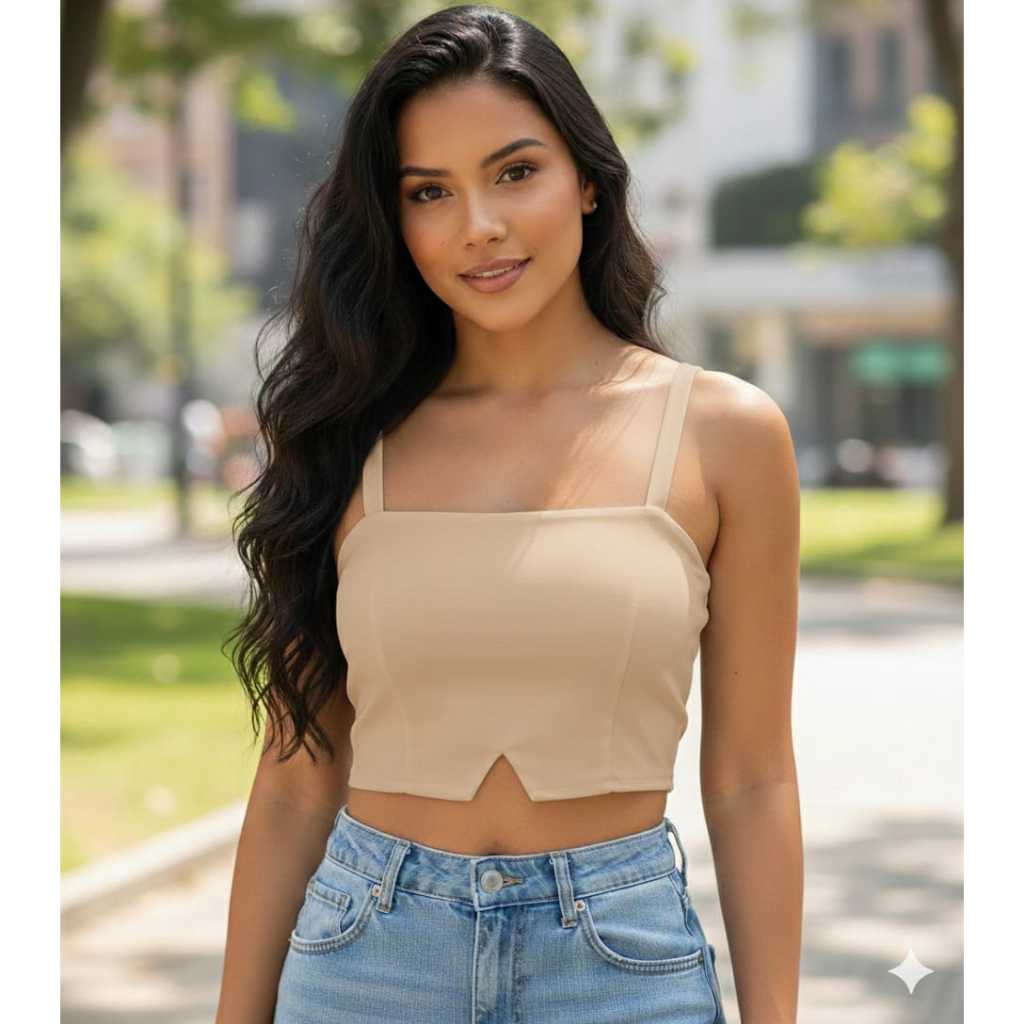 Cropped Feminino de Alfaiataria Premium