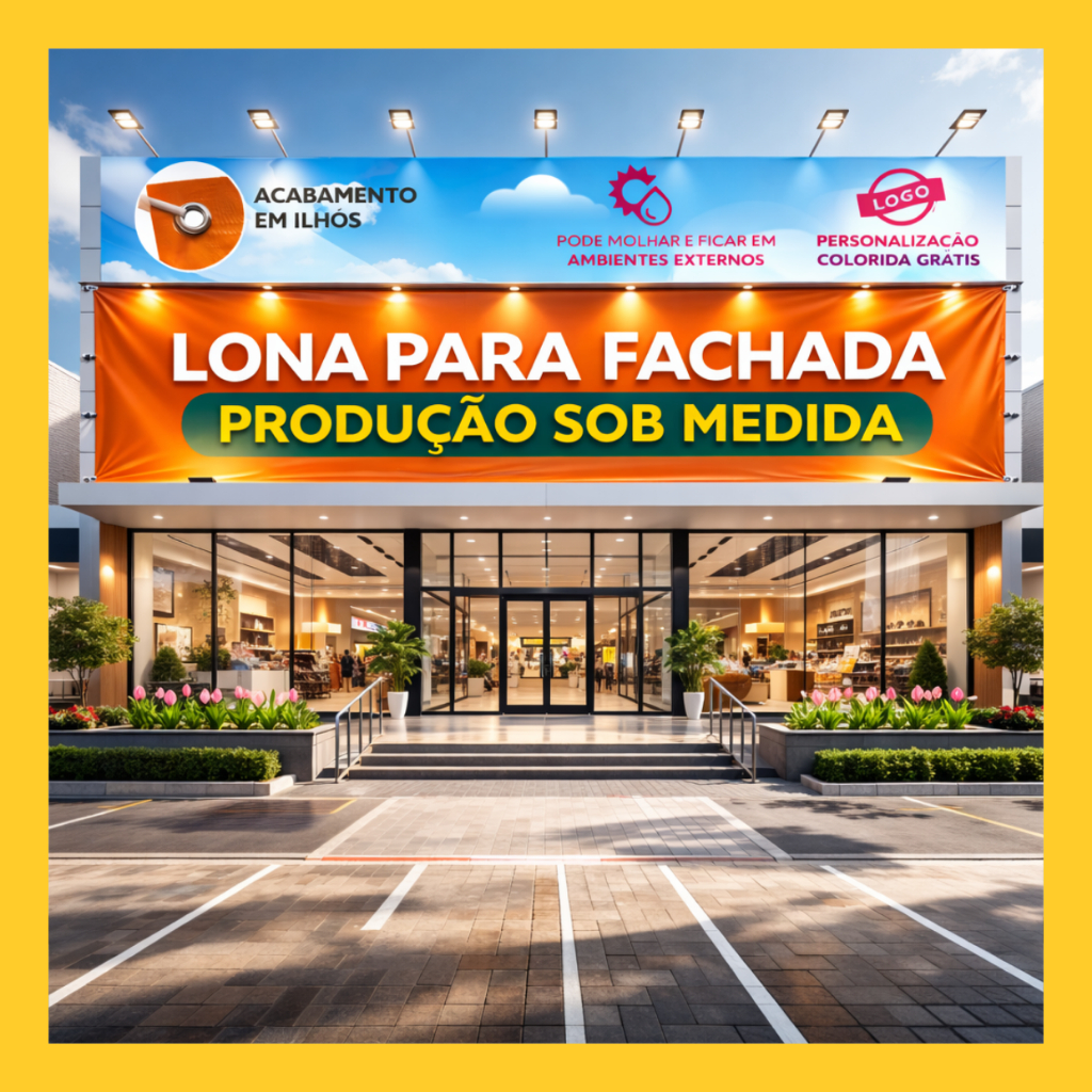 Banner Lona Grande Formato para Fachada de Loja Personalizada | Comércio