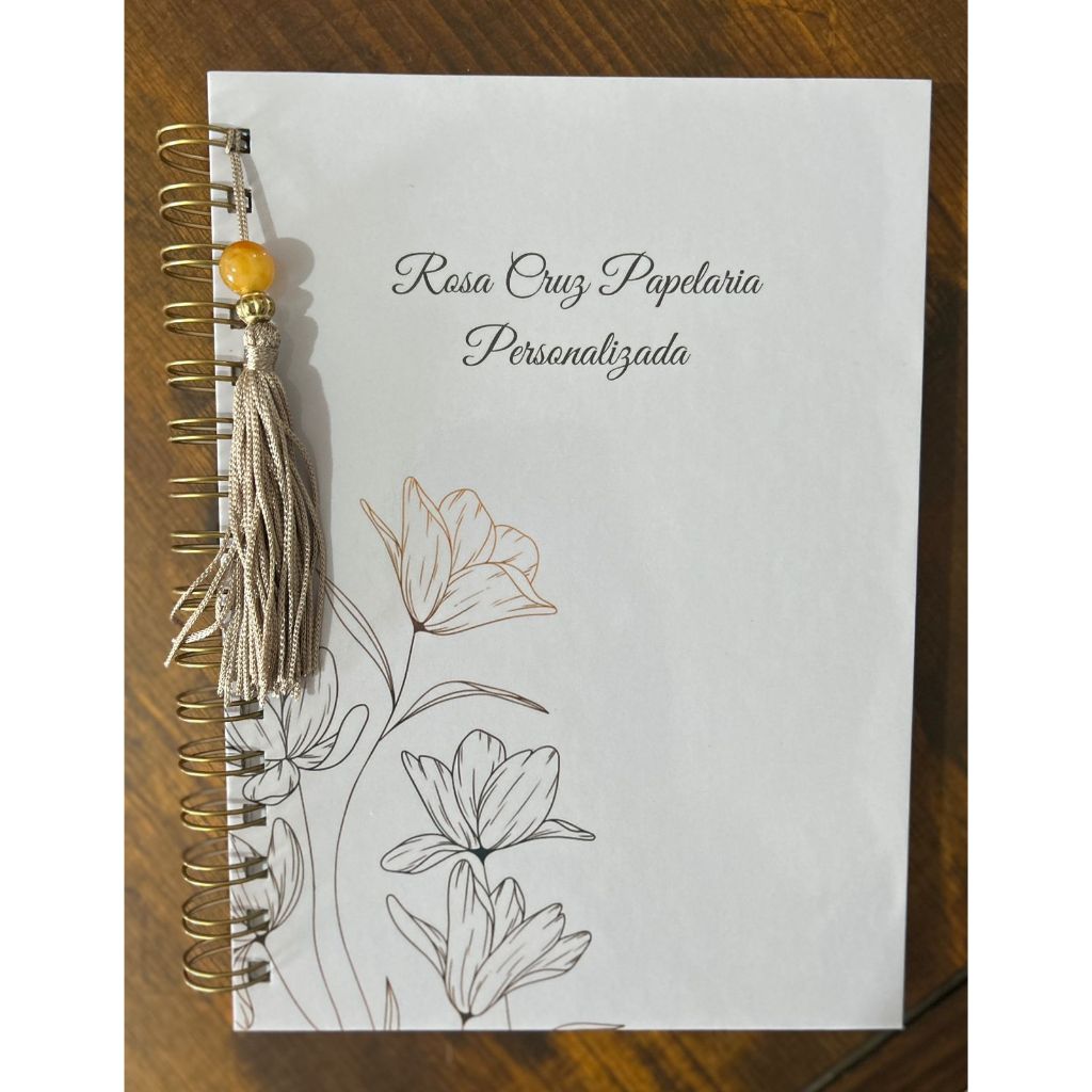 CADERNO PAUTADO MINIMALISTA PERSONALIZADO COM TASSEL