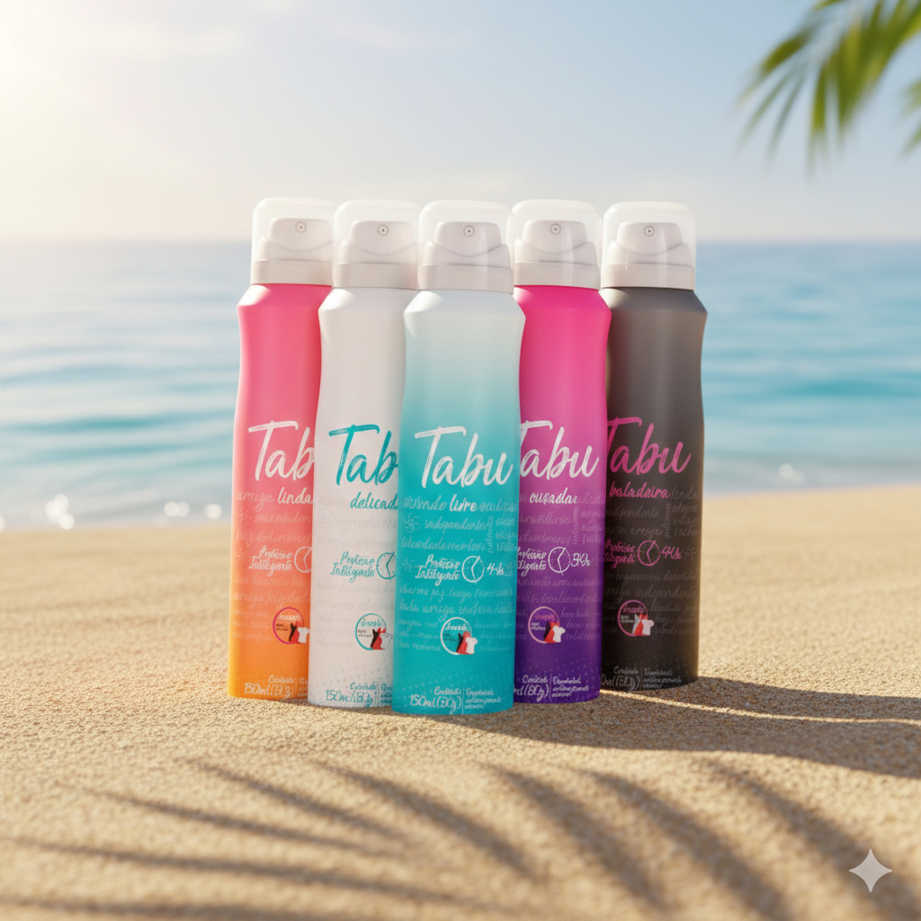 Kit 5 Itens - Desodorante Aerosol Antitranspirante Tabu Collection Baladadeira + Linda + Delicada + Livre + Ousada em Oferta na Shopee