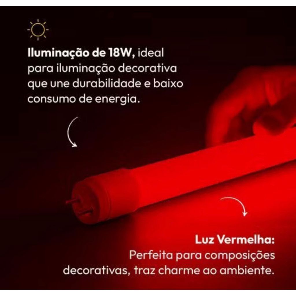 Lâmpadas Led Tubular T8 Colorida 18w 120cm Bivolt Vidro PROMOÇÃO ENVIO JÁ
