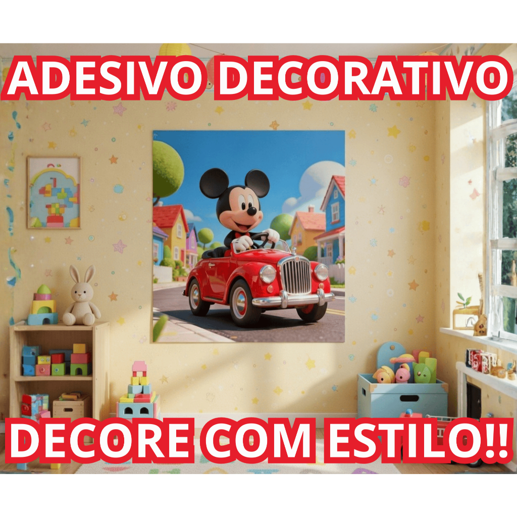 Adesivo Vinil Minnie Mickey Decorativo Parede Mesa Porta Janela 50x50 60x60 Pronta entrega! - Vinil alta qualidade!