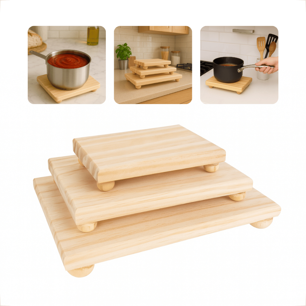 Trio de Bandeja Madeira Natural Pinus Para Servir e Decorar em Oferta na Shopee