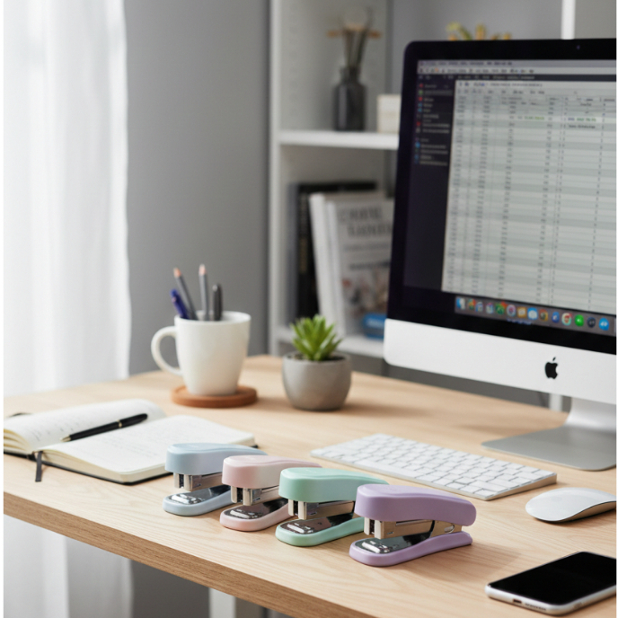 Mini Grampeador BRW Pastel + 2000 Grampos