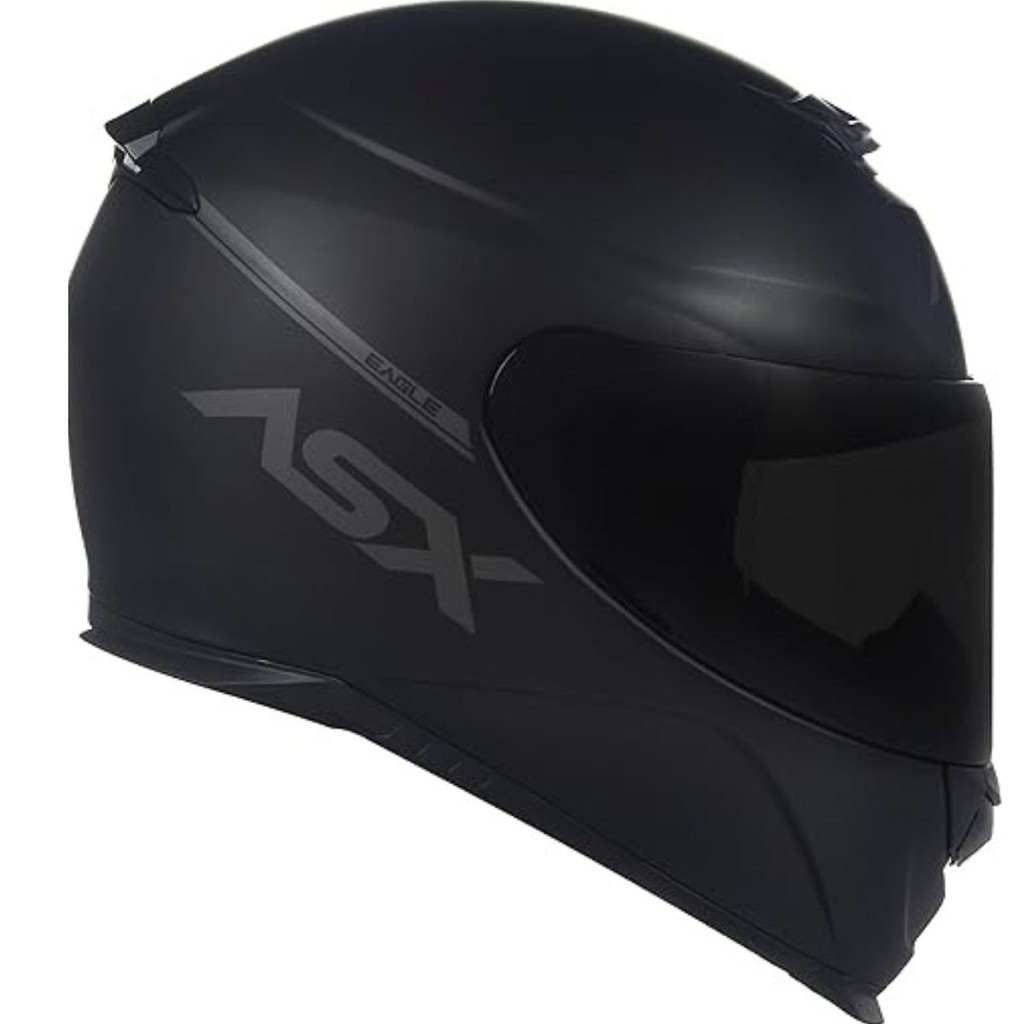 Capacete ASX Eagle Solid Preto Fosco com Cinza | Integral, Seguro e Confortável