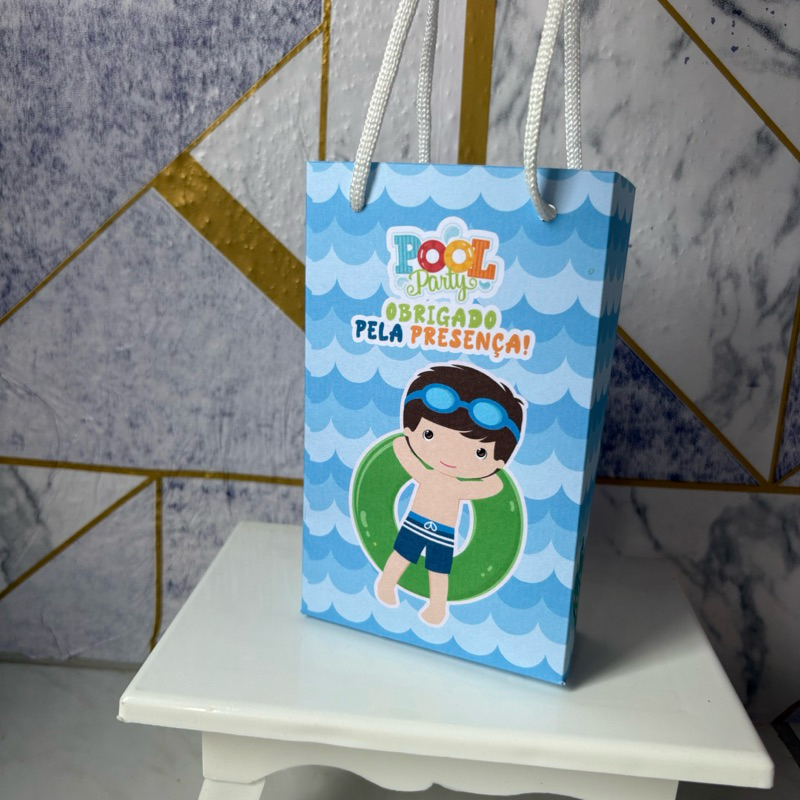 ENVIO RAPIDO Sacolinha Surpresa Personalizada Pool Party Menino Lembrancinhas Festa infantil Aniversário