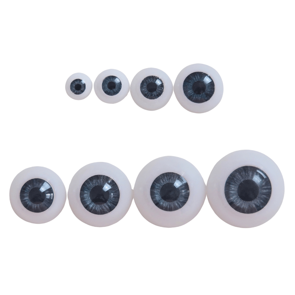6 Pares de olhos de acrílico realista de alta qualidade cinza do 08 ao 22mm Bebê Reborn em Oferta na Shopee