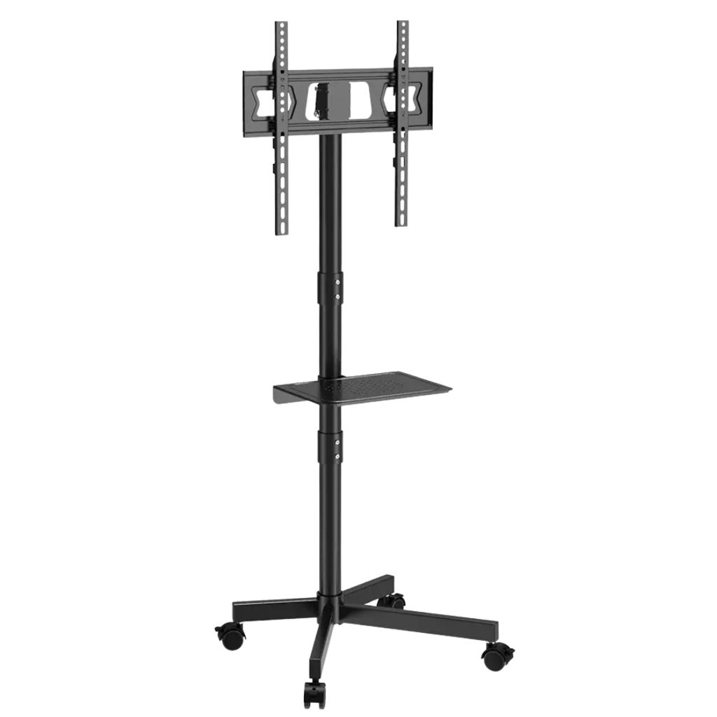 Suporte de TV de Chão Pedestal Ajustável Universal 23 a 60 Pol Rodízios Estável Altura Regulável em Oferta na Shopee