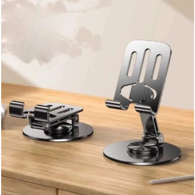 Suporte Alumínio de Mesa Base Rotatória Ajustável 360º Para Smartphones e Tablets L-381