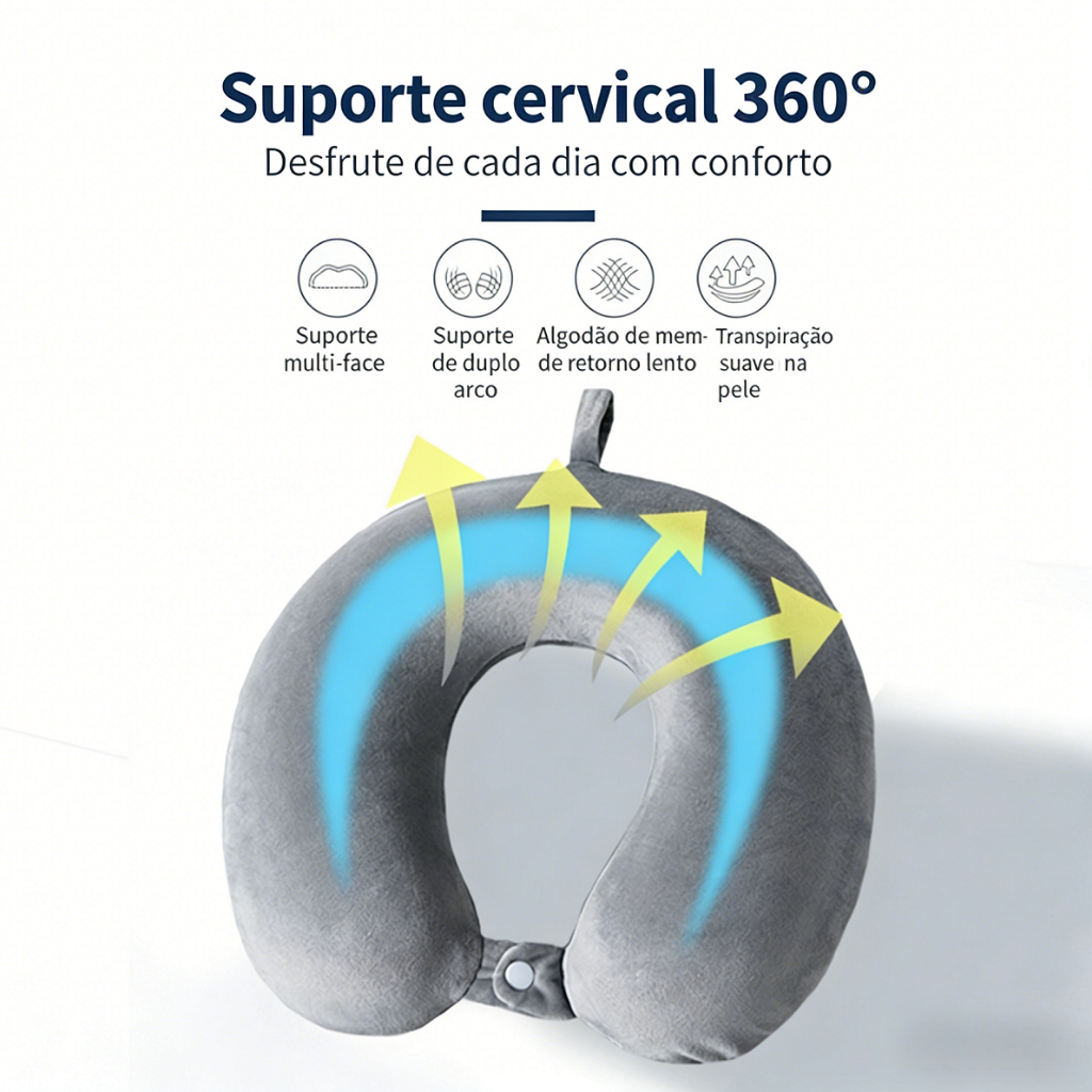 Travesseiro Almofada Nasa De Viagem Para Pescoço Anatômico Formato U Envio Já!