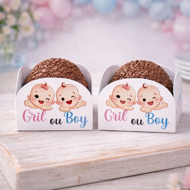 (Envio Rápido) Forminha 4 pétalas chá  revelação - decoração  para chá  de bebê -decoração chá  revelação
