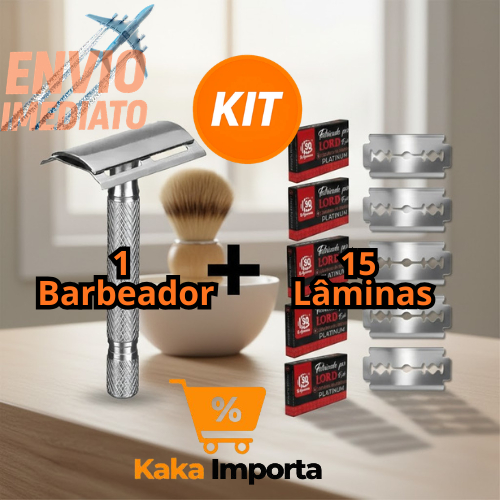 Aparelho de Barbear de Metal Com 15 Lâminas Afiado Articulado Clássico Retrô Antigo