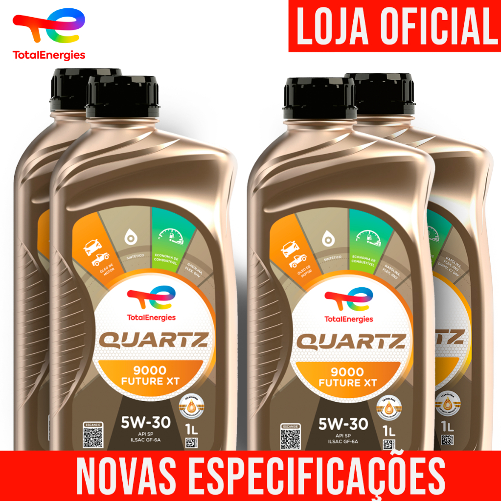 [NOVO] Kit 4 Óleo Sintético 5w30 Quartz 9000 Future XT API SQ em Oferta na Shopee