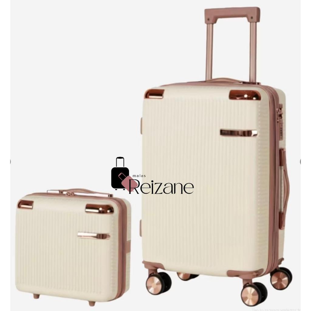 Kit Conjunto 23Kg Mala De Viagem Policarbonato + 1 Frasqueira Reforçada Resistente Zíper Duplo Antifurto Cadeado em Oferta na Shopee