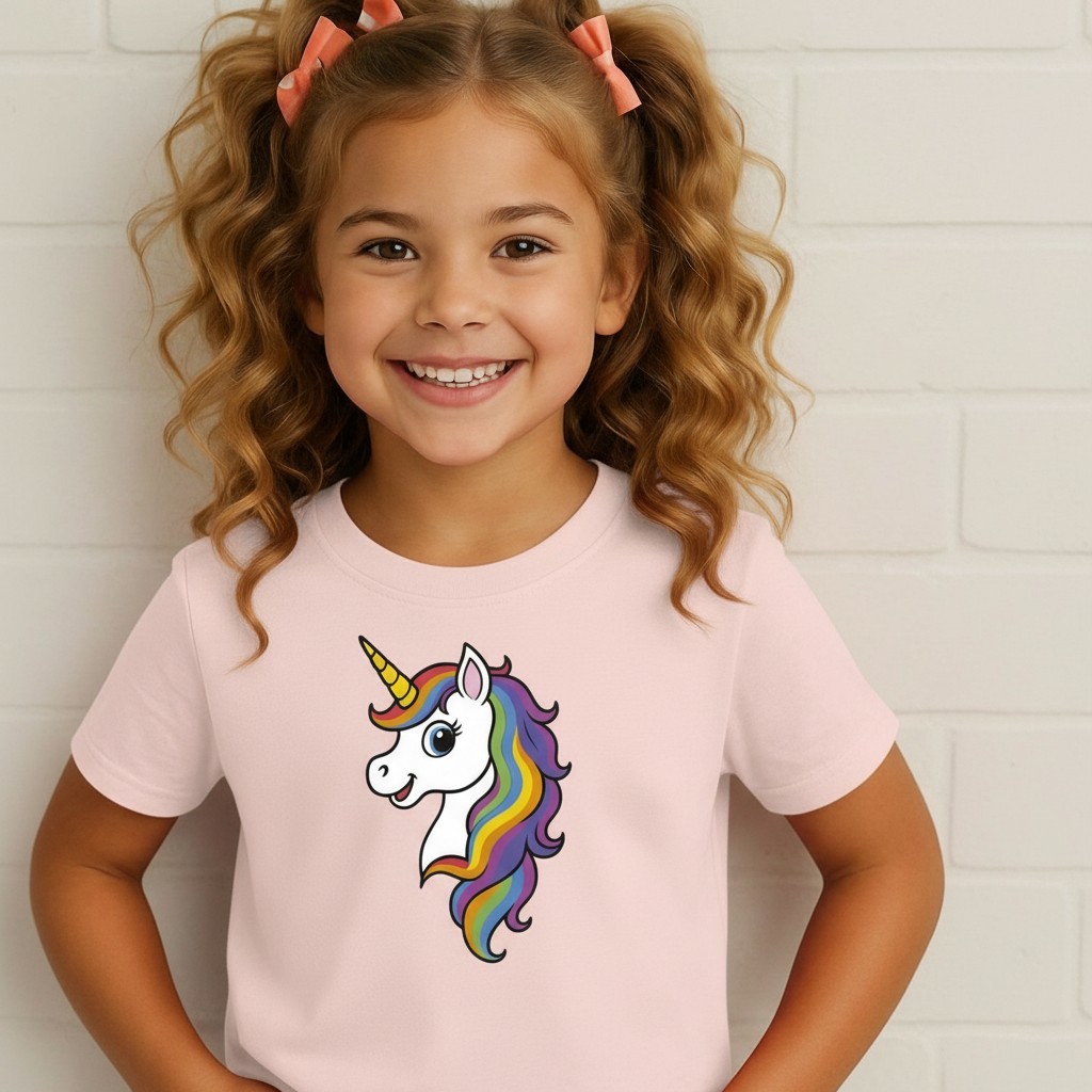 Camiseta Blusa Infantil Unissex Unicórnio Personagem 100% Algodão Divertida Confortável Colorida
