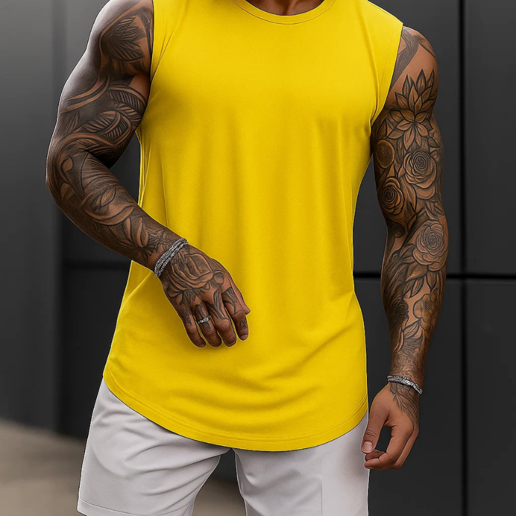 Regata Masculina Academia Algodão 100% Lisa Básica Premium Treino Fitness Casual Camiseta Blusa Confortável Verão