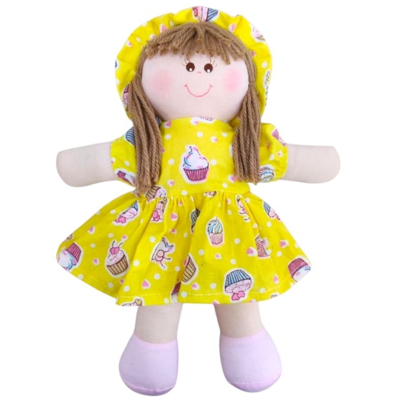 Boneca Docinho 30cm,Cabelo Castanho Com Cheirinho Doce.