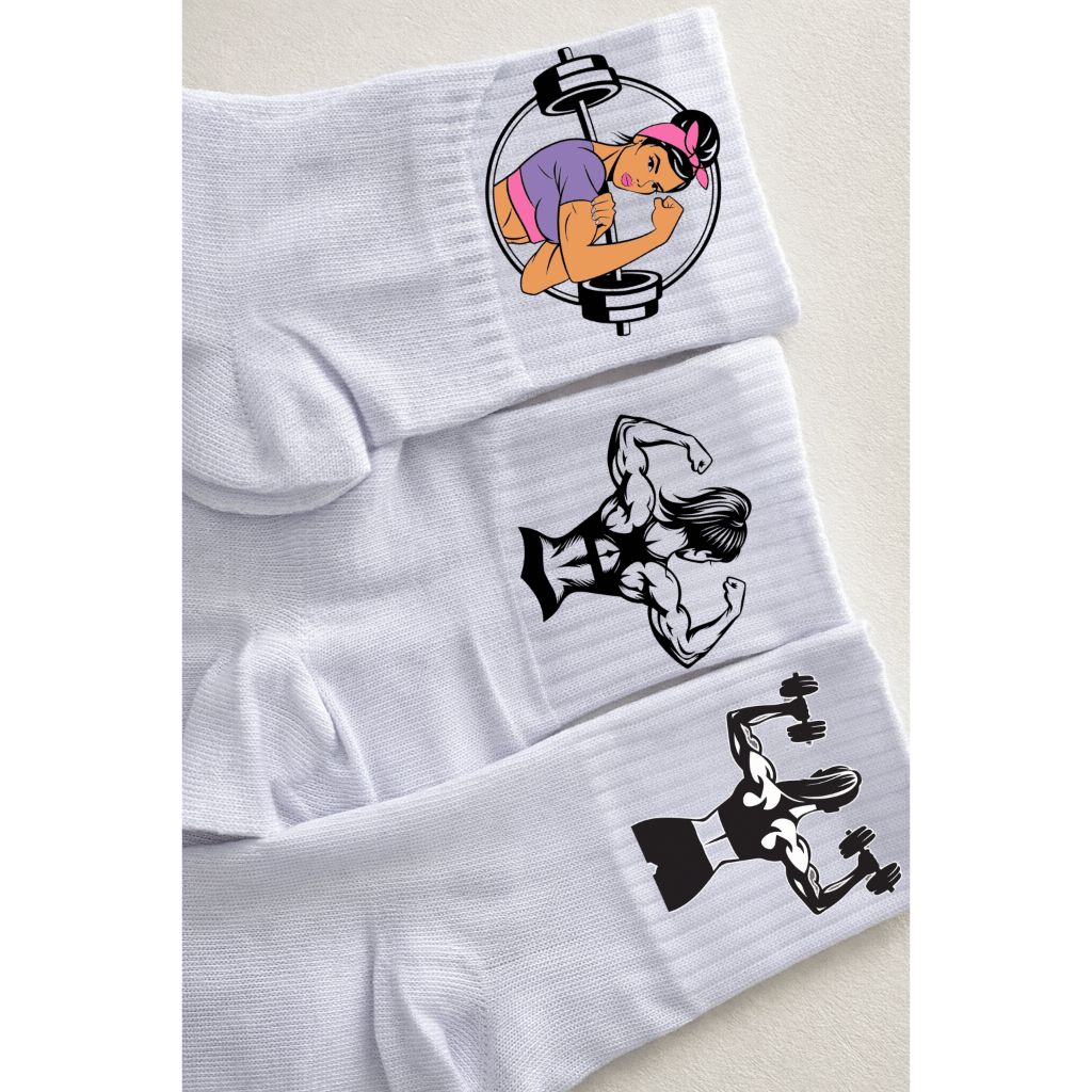 kit 3 Pares Meias Personalizada Estampada Feminina Mulheres Fortes Academia Crossfit Esportiva Unissex Meia Divertida em Oferta na Shopee