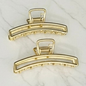 Prendedor de Cabelo Piranha - Dourada/Prata, Design Elegante e Versátil 7,5 cm