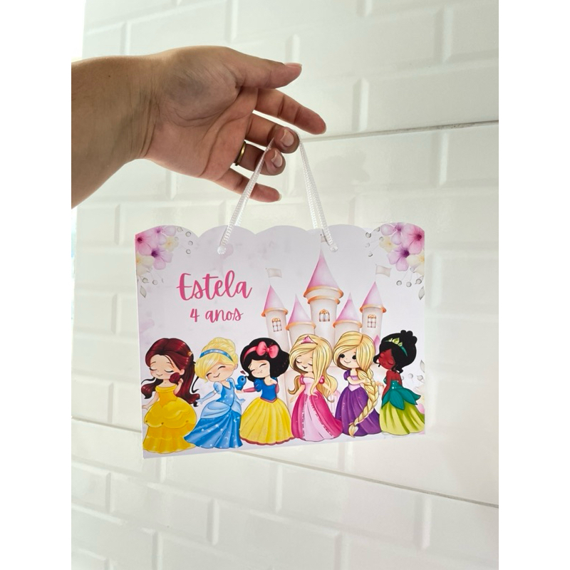 Sacolinhas Pegue e Monte Princesas Cute | Sacolinhas Personalizadas | Aniversário Princesas | Lembrancinhas
