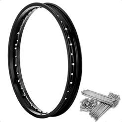 Aro 18x1,60 Aço Preto Dianteiro Titan Fan 125 150 160 + Jogo Raio 4mm Cromado Tambor