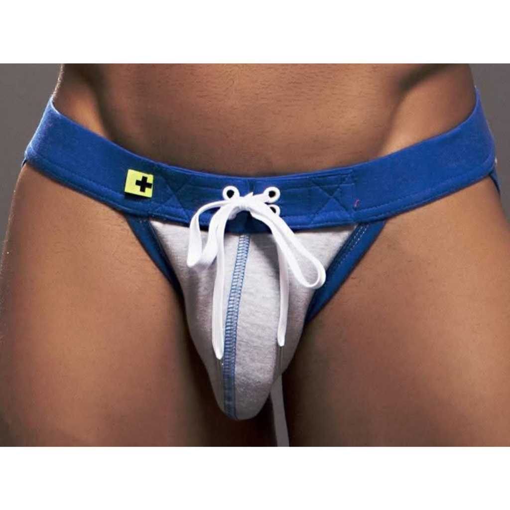 Cueca JockStrap Masculina (azul/branco)