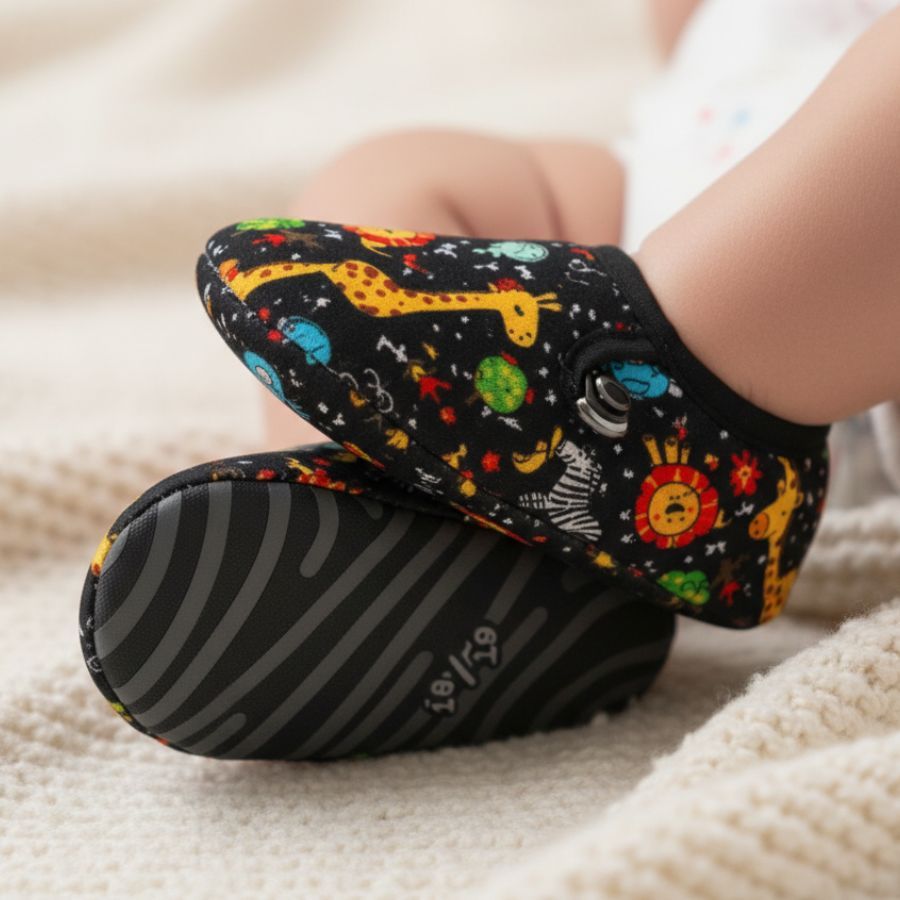 Detalhes do Sapatinho Bebê RN Antiderrapante Estilo Meia Pantufa