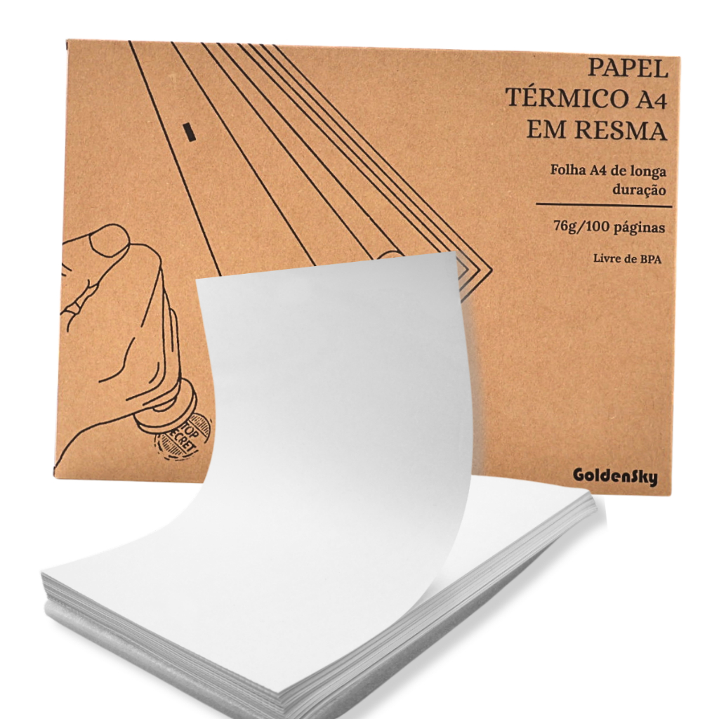 Bloco 100 Folhas A4 Goldensky Papel Térmico 21x30 Branco Bobina em Oferta na Shopee