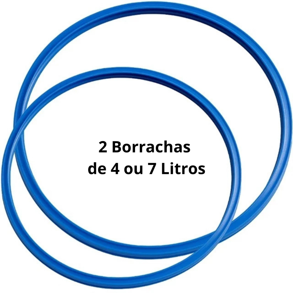 kit 2 Unidades Borracha Panela de Pressão 4 ou 7 Litros Silicone Original Multiuso Anel de Vedação