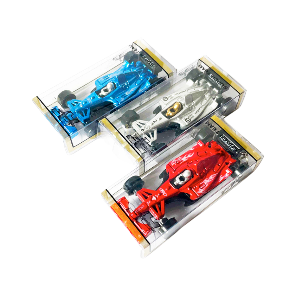 Chaveiro Carro Fórmula 1 Metal com Roda Livre Miniatura Esportiva Presente Criativo