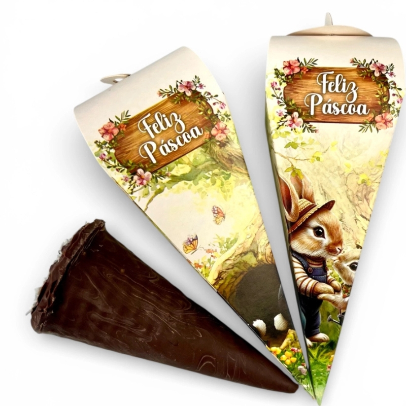 50 Embalagens para Cone Trufado - Coleção Páscoa da Colheita--Presente. em Oferta na Shopee