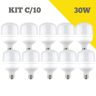 Kit 10 Lâmpadas Bulbo LED 30W Branco Frio 6500K em Oferta na Shopee