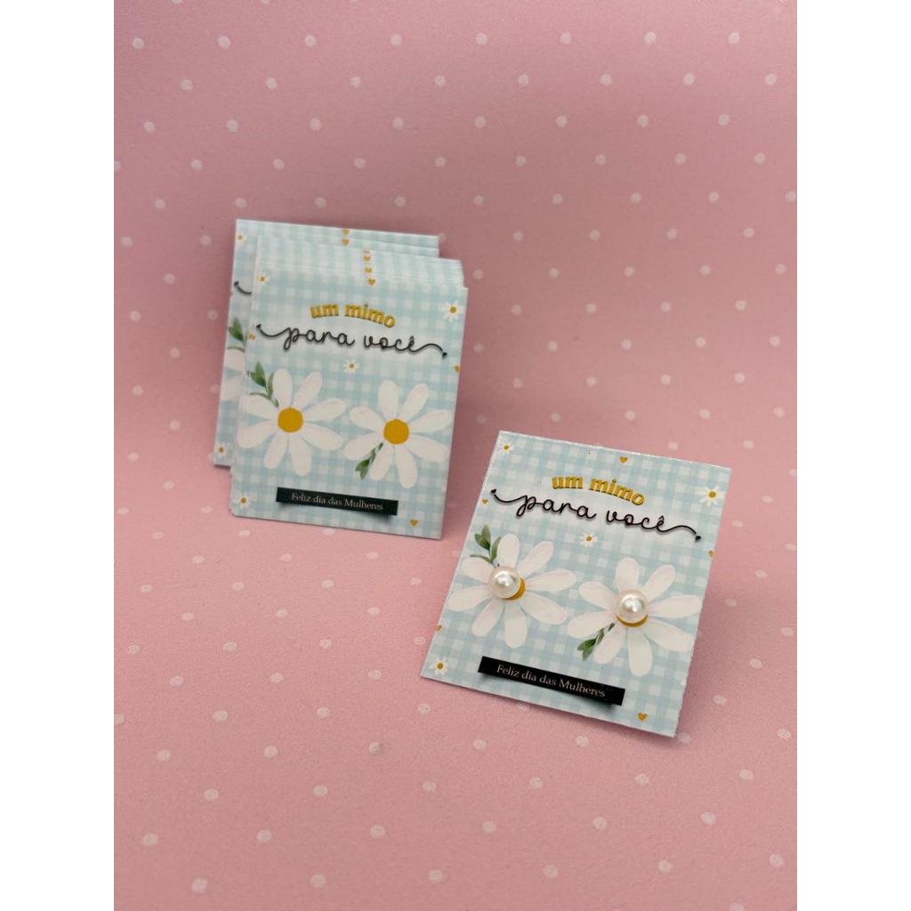 Mini Tags para Mimo Dia das Mulheres - Tag para Brinco - 5x4,5cm -  Pronta entrega - 50/100 unidades