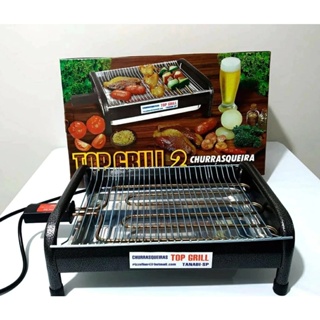 Churrasqueira Elétrica Portátil em Alumínio Craqueado Top Grill 2 Gourmet Com Pés 110v / 220v Bivolt em Oferta na Shopee