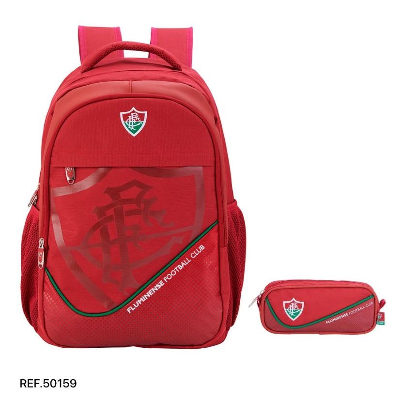 Kit Mochila de Costas Estojo Fluminence Original Dia a Dia Trabalho Escolar Esporte