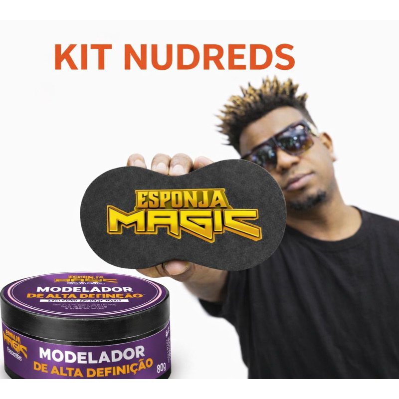 Kit Esponja magic Nudred  Enrolar Cabelos + modelador 80g em Oferta na Shopee
