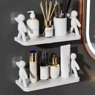 1/2/3/4 Suporte Plástico Com Adesivo Decoração Para Sala Cozinha Banheiro Prateleira Orga…