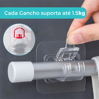 Kit 2 ou 4 Suportes Adesivos para Barra de Cortina - Instalação Sem Furos ou Pregos, Ajuste Fácil e Fixação Segura em Oferta na Shopee