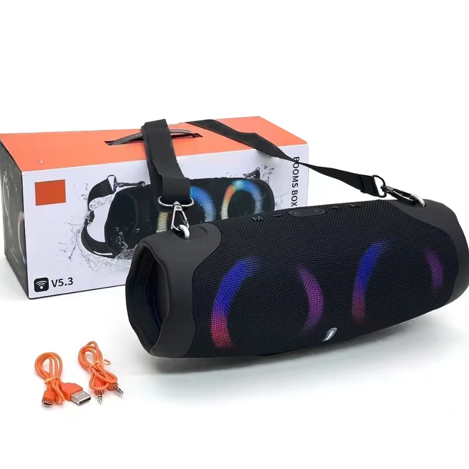 Caixa de Som Grande Potente Bluetooth LED RGB Com Alça Original Inova