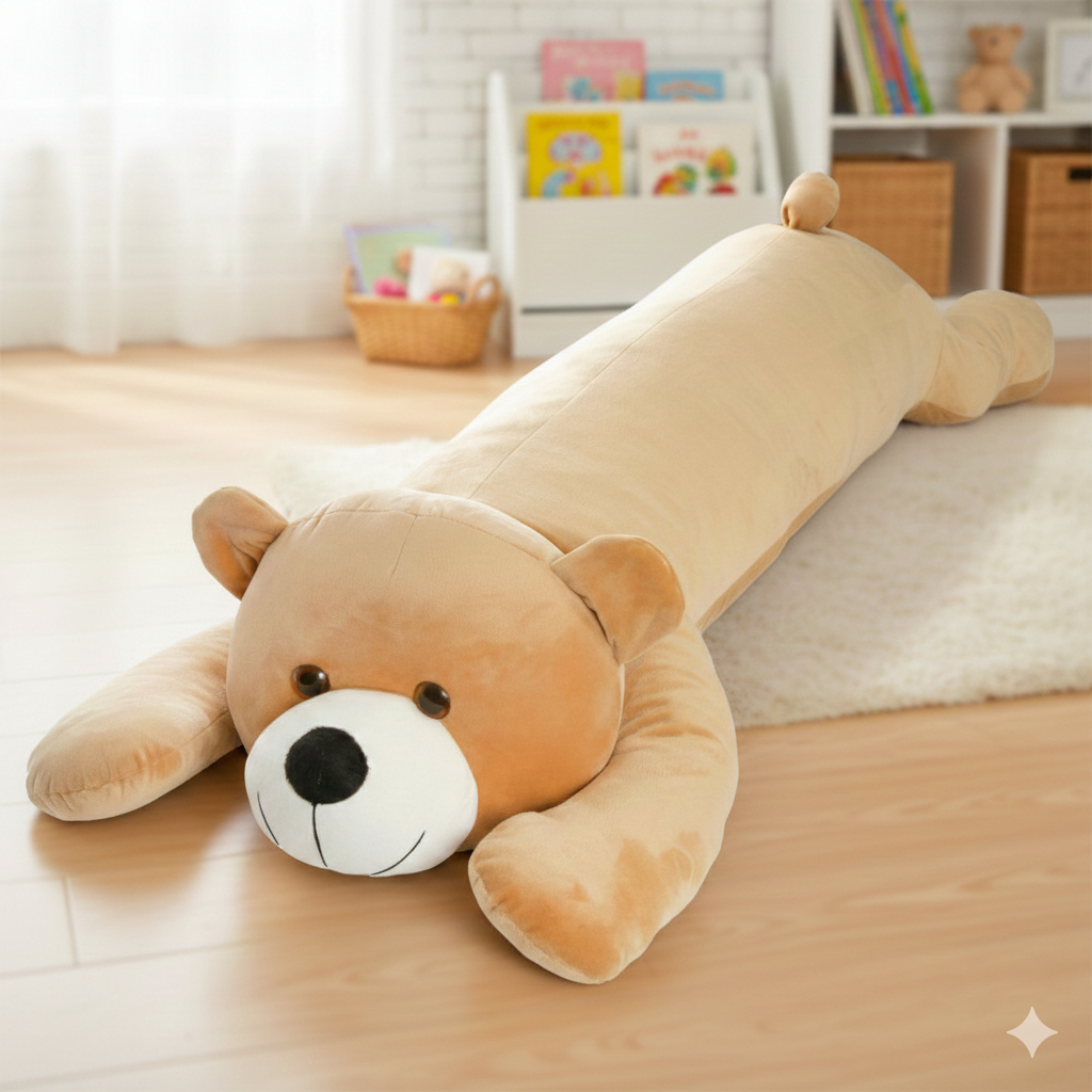 Almofada Travesseiro De Corpo Minhocão Soninho Agarradinho Urso 1,10m Gigante Abraço